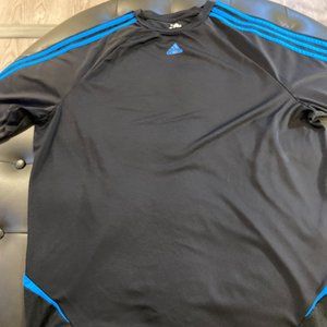 Adidas Black & Blue Striped T-Shirt XL